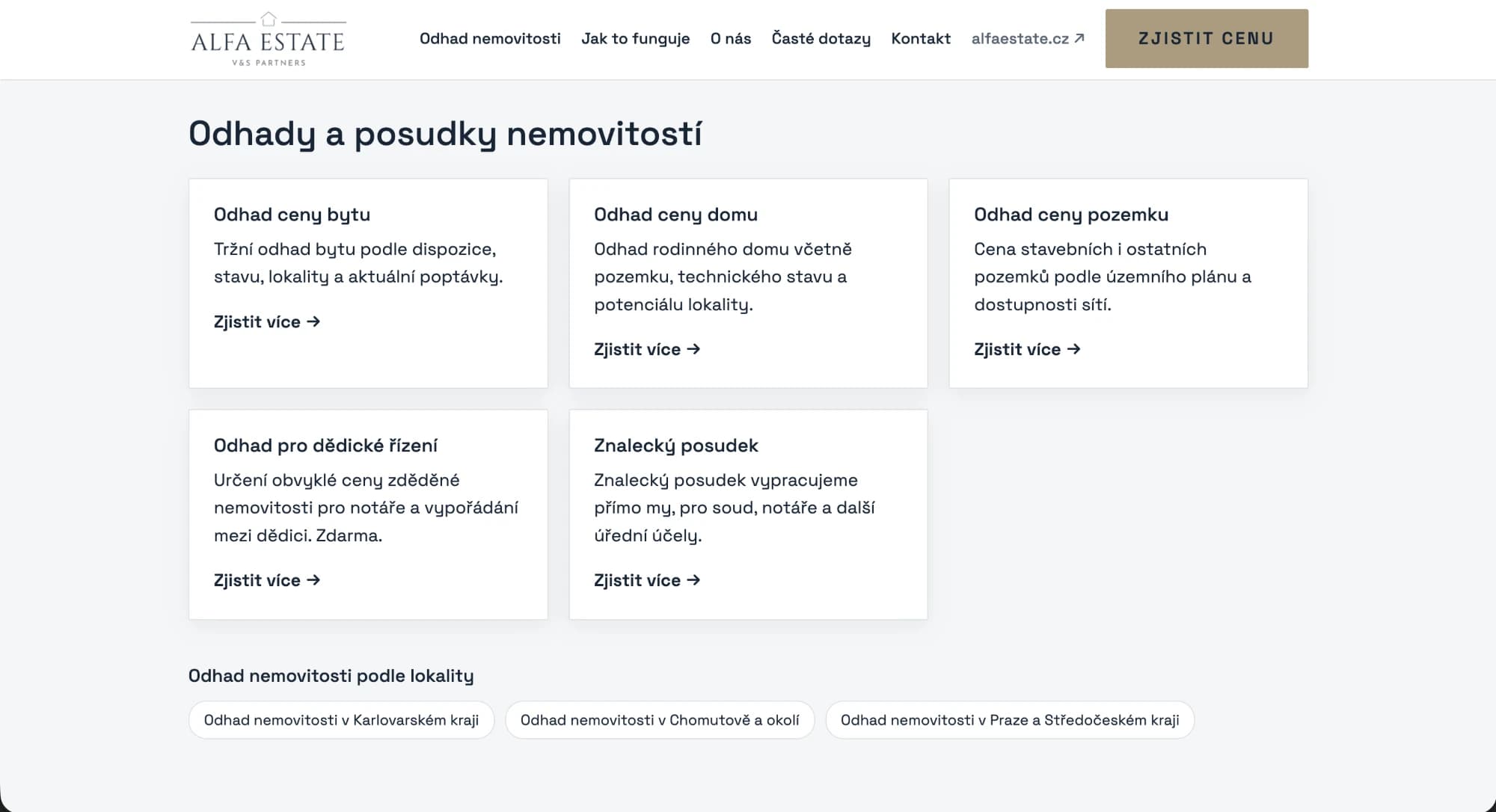 Přehled odhadů a posudků nemovitostí podle typu a lokality